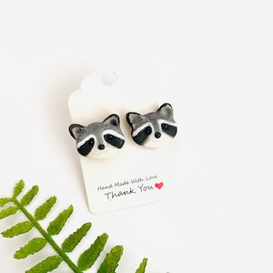 Raccoon Earrings Studs, Raccoon Lover Gifts, Raccoon Accessories, Raccoon Jewelry, Raccoon Lover Gift, Raccoon Ornament, Trash Panda Earring