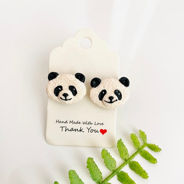 Handmade Panda Stud Earring, Panda jewellery, Panda Stud earrings, Panda lovers gifts, panda gifts, panda bear earrings, bear jewellery