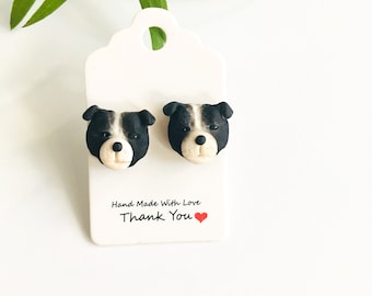 Pendientes Staffy hechos a mano, Regalos Staffy, Pendientes para perros hechos a mano, Regalos para perros, Pendientes para perros, Regalos de Navidad para mujeres, Pendientes Staffy