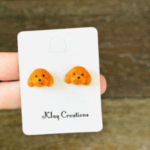 Handmade Polymer Clay Cavoodle Earrings: Puppy Lover Gift