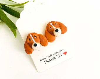 Handmade Bassett Hound Earrings, Bassett Hound Gifts, Handmade Jewelry, Dog Gifts, Dog Earrings, Dog Mom Gift, Christmas gifts for women