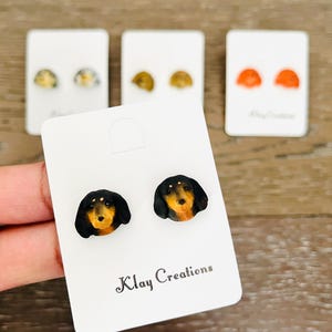 Handmade Dachshund Earrings – Polymer Clay Sausage Dog Jewelry, Gift for Dachshund Lover