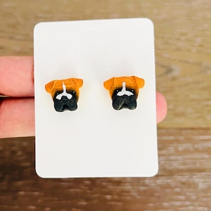 Boxer Dog Earrings, Boxer Dog Gifts, Handmade Boxer Mom Gifts, Boxer Dog Gift, Boxer Dog Easter, Gift for Dog Mom, Boxer Dog Art, Clay Art