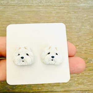Shih Tzu Dog Earrings, Polymer Clay Shih Tzu Jewelry, Cute Dog Lover Gift, Unique Pet Earrings for Animal Lovers, Handmade Shih Tzu Charm