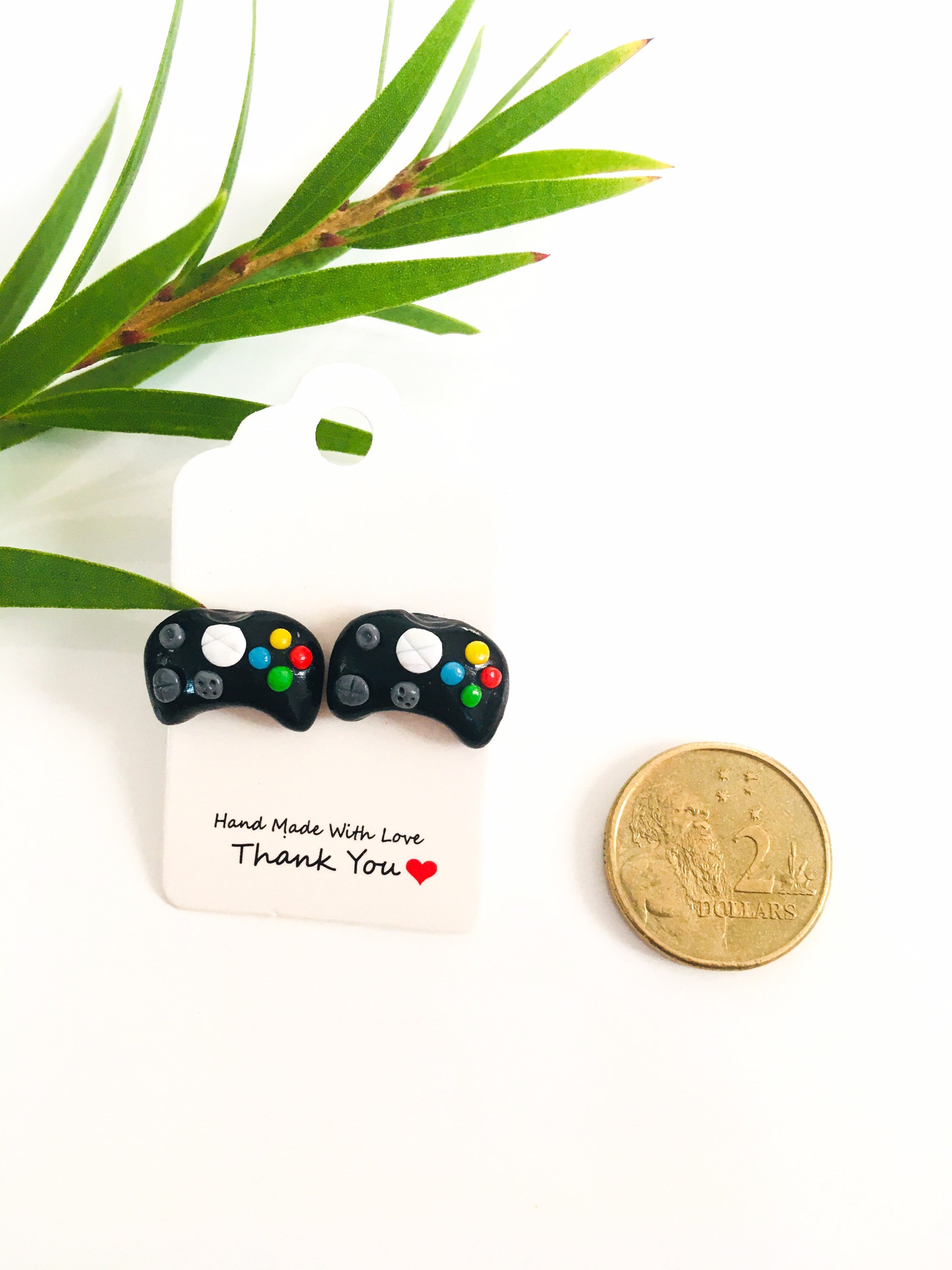 Game controller earrings tiny earring studs Playstation Etsy