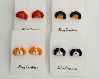 Handmade Cavalier King Charles Earrings – Polymer Clay Dog Lover Jewelry