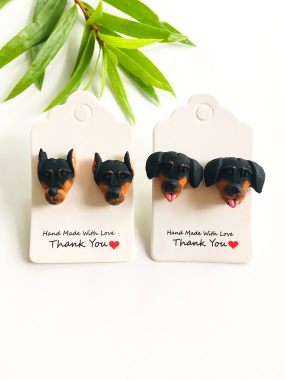 Handmade Doberman Earrings Doberman Stud Earrings Doberman Gifts