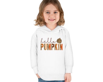 Toddler Pullover Fleece Hoodie | Fall Design | Hello Pumpkin | Kids Pullover Hoodie