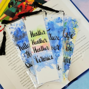 Heathers Inspired Handmade Watercolor Broadway West End Bookmarks With Quotes, Chandler, McNamara, Duke, Veronica, JD