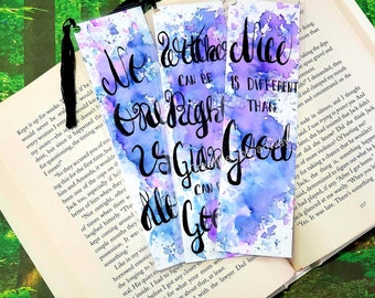 Into The Woods Inspired Handmade Watercolor Broadway Bookmark With Quotes, Stephen Sondheim