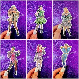 Six: The Musical Watercolor Handmade Stickers, Aragon, Boleyn, Seymour, Cleves, Howard, Parr, Holographic Stickers