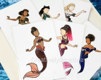 Six: The Musical Inspired Broadway/West-End Handmade Watercolour Mermaid Paintings, 4x6 Art Prints