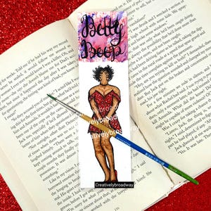 Marcapáginas de Broadway hecho a mano con acuarela inspirado en el musical de dibujos animados de Betty