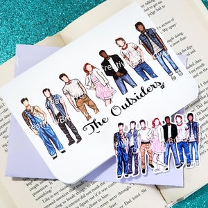 The Outsiders : la comédie musicale fait main, carte de voeux aquarelle Broadway avec autocollant assorti, carte d'anniversaire