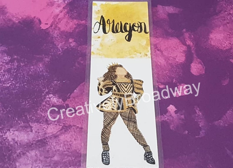 Six: The Musical Inspired Handmade Watercolor Broadway Bookmarks image 2