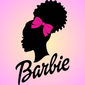 Curly Afro svg,Black Doll  Digital Download, black barbie svg, Cricut Cut files, PNG, Barbie, Silhouette Black Princess Doll Digital