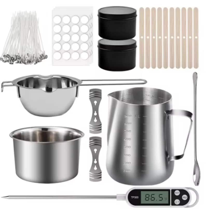 Candle Making Kit Stainless Steel Wax Melting Candle Maker Pot Tools image 1