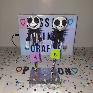 Pen and Pencil Toppers/Jack Skellington Pencil Topper/Halloween Pen Topper/Halloween Stationary/Holiday Pens/Christmas Stationery/Christmas