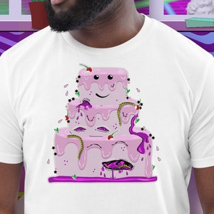 Unisex T-shirt Kawaii Decay Cake, Gurokawa Menhera Kei, Spooky Halloween Top, Kawaii Pastel Goth Shirt, Creepy Cute Harajuku