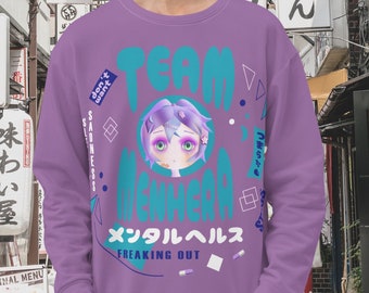 Sweatshirt Menhera Kei Pastel Crewneck, Yami Kawaii Anime Girl, Japanese Harajuku Sweater, Pastel Punk Anime Emo Yoga Top,