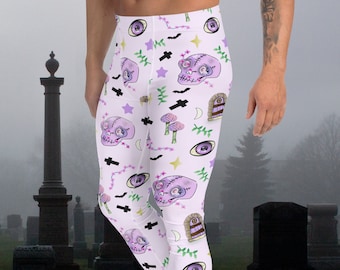 Pastel Goth Meggings: Spooky Yami Kawaii Men's Leggings