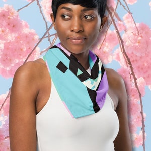 Pastel Geometric Bandana: Yami Kawaii Harajuku Head Scarf