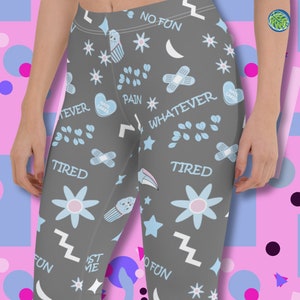 Menhera Kei Leggings: Pastel Goth Yami Kawaii Patterned Compression Pants