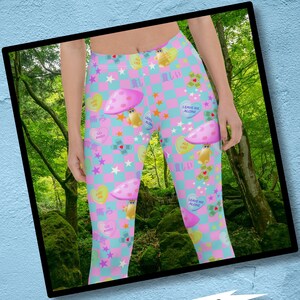Leggings for Women Fairy Kei Harajuku Anime Yume Kawaii Cottagecore | Yoga Pilates Yami Kawaii Menhera Kei Japanese Style Festival Pants