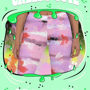 Menhera Kei Soft Pastel Leggings | Blooded Cosplay Leggings | Gurokawa Leggings for Women | Yami Kawaii Alt Fashion Festival Meggs