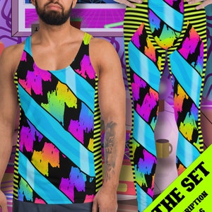 Mens Leggings Rainbowcore Cosplay Pro Wrestling Style Fashion Meggings for Guys, Retro Gym & Festival Pants, Vibrant Alternative Clothing image 7