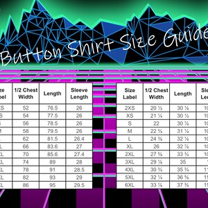 button shirt size guide