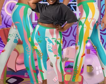 Pastel Punk Leggings: Weirdcore Grunge Kawaii Activewear