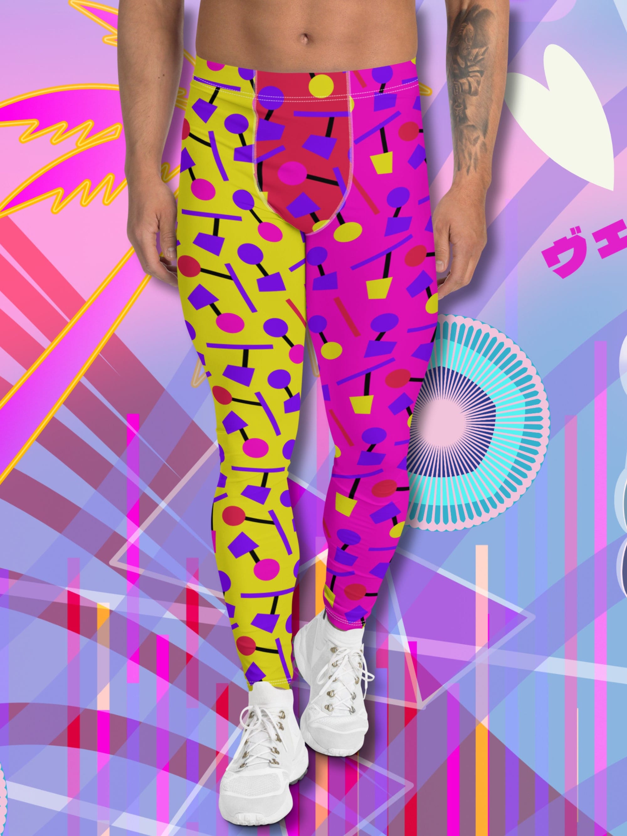 Mens pink shop running tights
