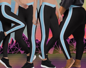 Leggings, Striped Cosplay Pro Wrestling Gear Fashion for Women, Gym Tights, Festival Pants, Streetwear