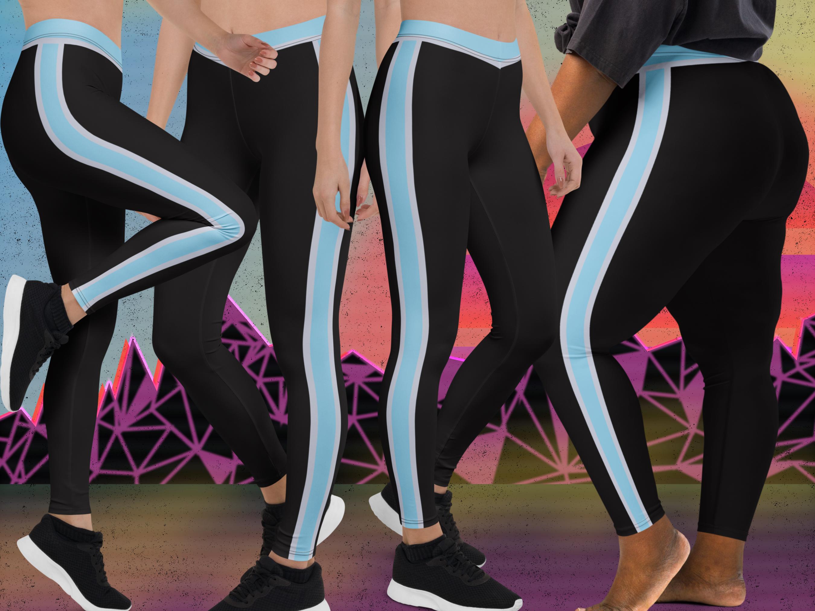 Lightning Striped Wrestling Tights Leggings, Striped Cosplay Pro