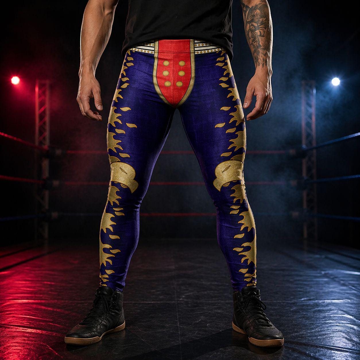Mens Hero Leggings: Glam Rock Wrestling Tights, Rave Cosplay Meggings
