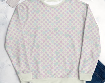 Fairy Kei Sweatshirt | Kawaii Clothes | Cream Polka Dot Pullover | Yume Kawaii Sweater | Danish Pastel Clothing Alt Fashion