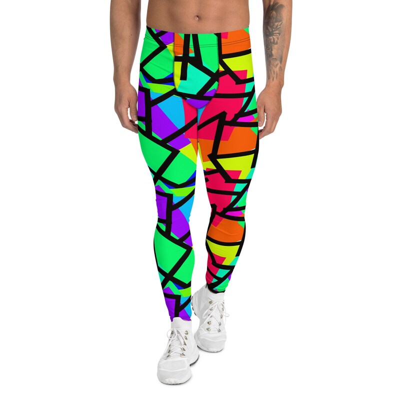 Patterned Mens Leggings Neon Vintage 80s Memphis Harajuku Etsy UK