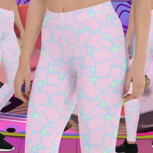 Leggings Soft Pastel Pink, Fairy Kei Pants for Women, Mahou Kei Running Tights, Yume Kawaii Harajuku Gym Leggings, Cute Compression Pants