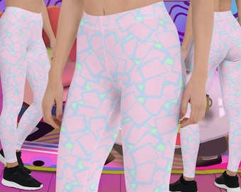 Pastel Pink Leggings: Fairy Kei Yume Kawaii Compression Tights