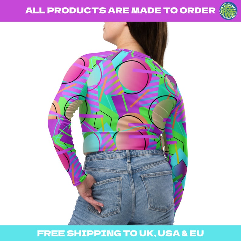 Zany Underboob Crop Top Memphis Style Clothing Rave Outfit Etsy