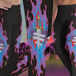 Men&#39;s Medieval Warrior Leggings: Gothic Cosplay Compression Tights