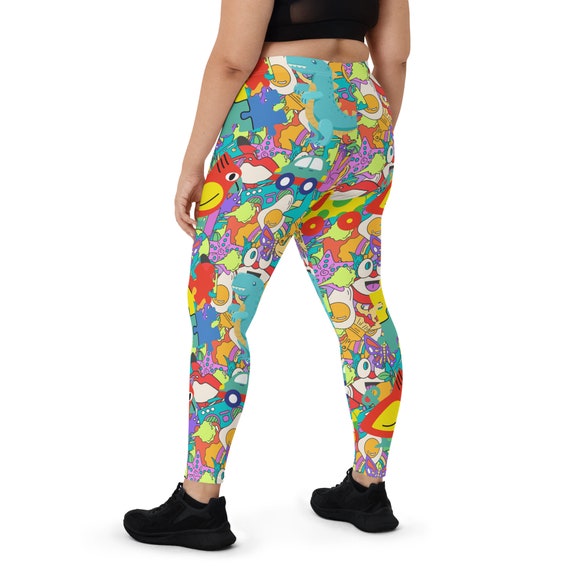 Decora Kei Women's Leggings Graphic Workout Leggings Jfashion Streetwear  Festival Costume EDC Rave Wear 90s Hip Hop 