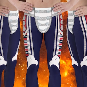 Men’s Spandex Wrestling Leggings, Heroic Babyface Ring Gear, Super Show Cosplay Tights, Slam Ready 2025 Wrestling Costume, Halloween Outfit