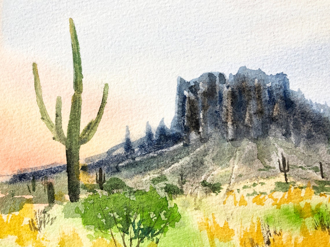 Sedona Mountain Painting Arizona Original Art Desert Landscape Etsy