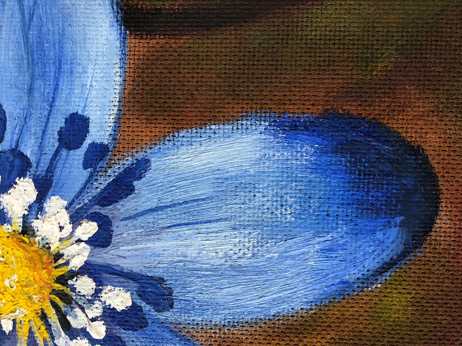 Blue Flower Painting Original Art Oil Wall Art Flowers Artwork Etsy