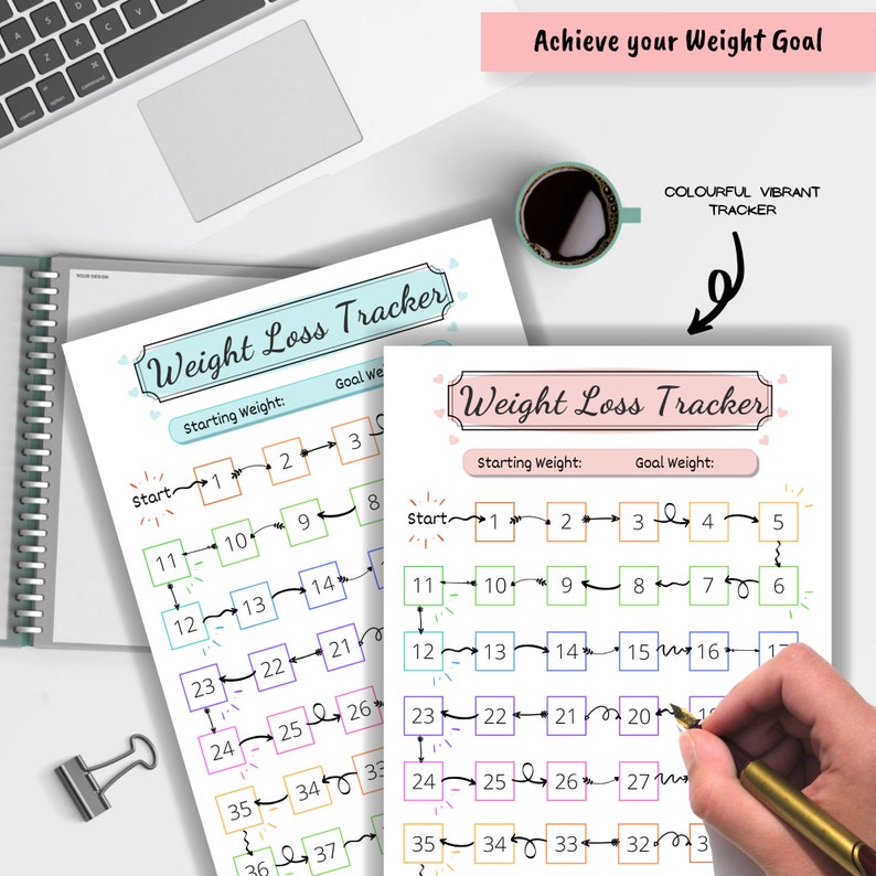 Weight Loss 40 Lb/kg, Weight Loss Tracker, Weightloss Planner, Weight ...