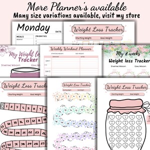 Weight Loss Jar 55 lb/kg, Weight Loss Tracker, Weightloss planner, weight loss printable, Weight Loss Chart image 10