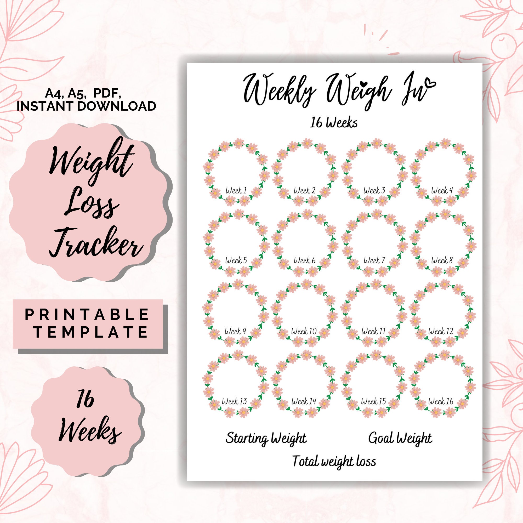 Monthly Weight Loss Tracker Template