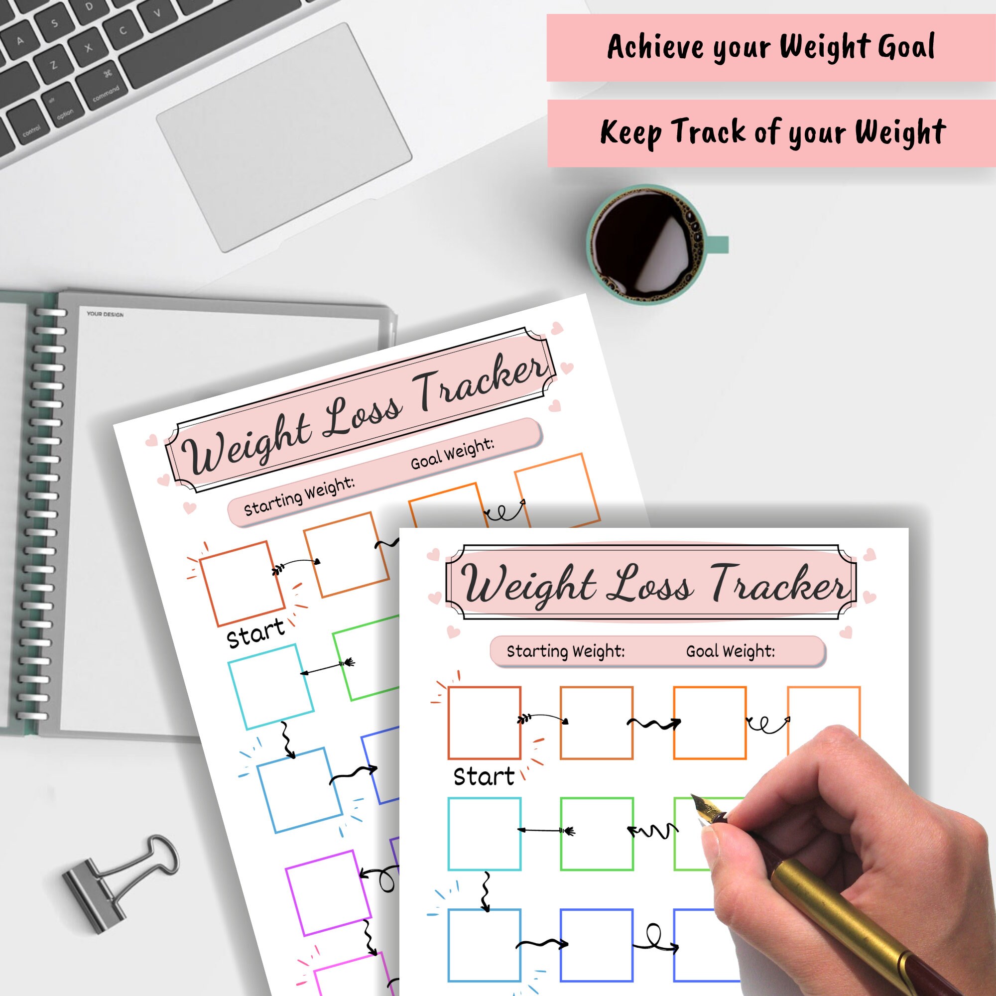 20 Week Weight Loss Tracker, Motivational Chart (A4 Printable PDF) - Etsy
